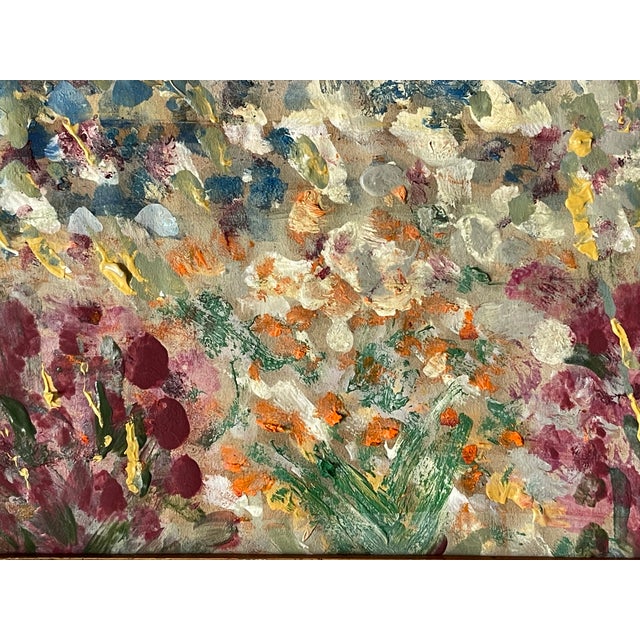 Two contemporary abstract pointillist small art paintings in Vintage profiled frames. 15” by 10” 10” by 8”