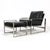 Chrome Frame Lounge Chair & Ottoman in the Manner of Milo Baughman For Sale - Image 4 of 9