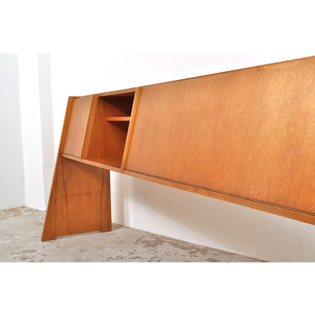 Brown Mid-Century Slanted Front Sideboard, 1950s For Sale - Image 8 of 14