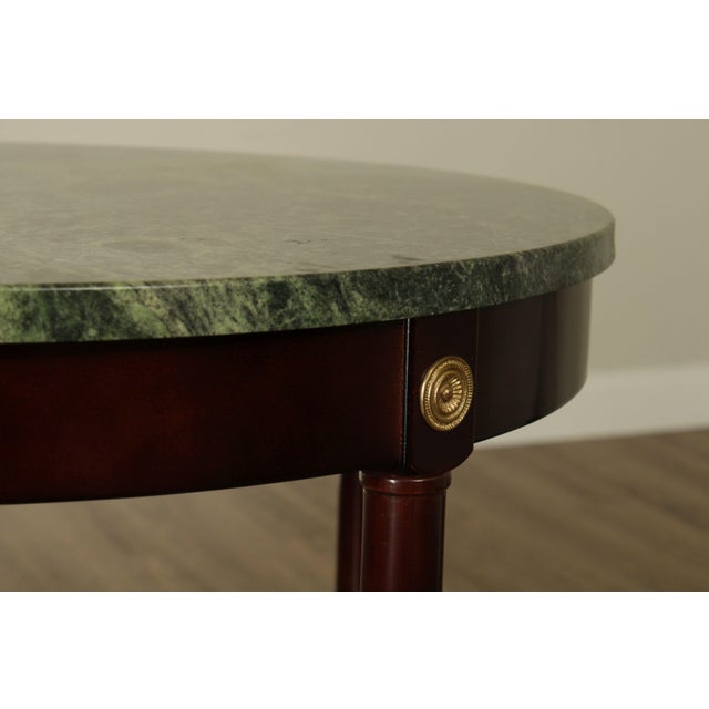 Bombay French Empire Style 29" Round Marble top Mahogany Side Table