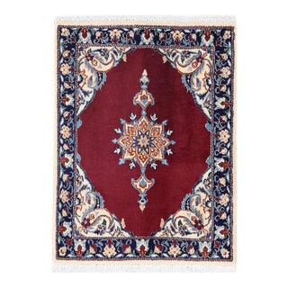 Pasargad DC Red Fine Hand Knotted Silk Rug For Sale