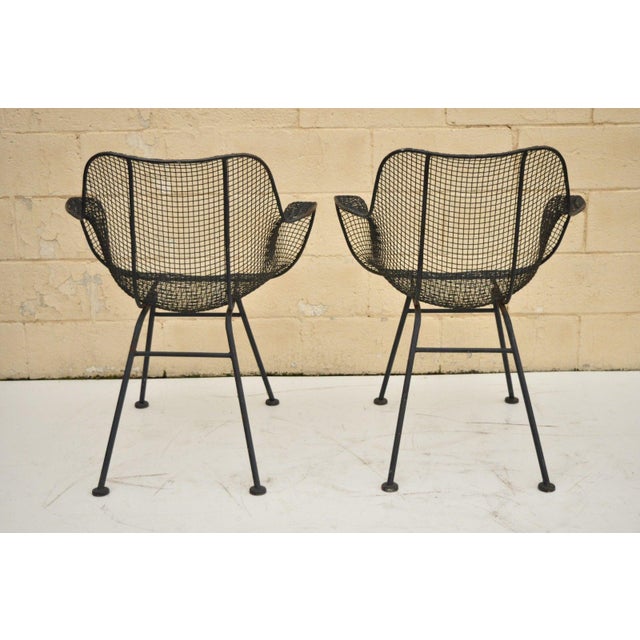 1940s Vintage Russell Woodard Sculptura Metal Mesh Wrought Iron Dining