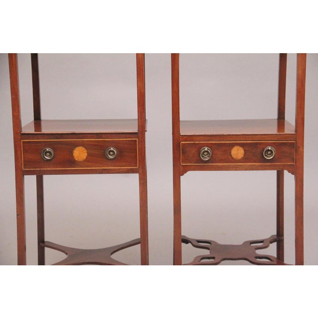 Hollywood Regency Inlaid Mahogany Bedside Tables, 1830, Set of 2 For Sale - Image 3 of 9