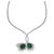 GIA certified 20 ct Zambian Emerald &amp; 15 ct Diamond Necklace and Earring Bridal Suite 18KW Gold This 20 Ct Zambian...