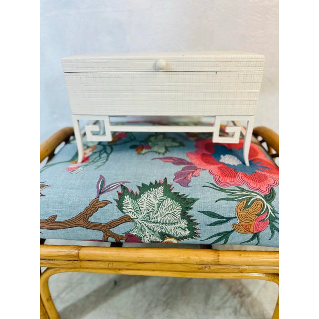 Item: Vintage Faux Bamboo Jewelry or storage Box Style: Hollywood Regency / Chinoiserie Chic Material: Painted wood or...