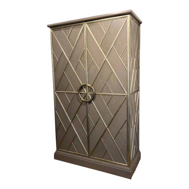 Global Views Williamsburg Modern Gray Wood Cabinet For Sale