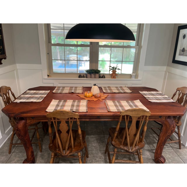 Hand-Carved Solid Mesquite Wood Dining Table For Sale - Image 10 of 10
