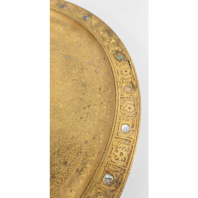 20th Century Tiffany Studios New York City Bronze Dore Charger Plate For Sale - Image 9 of 14