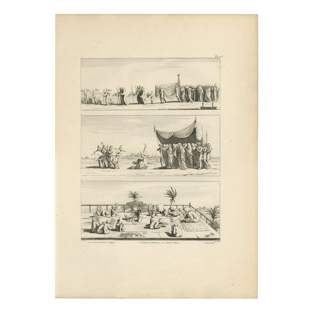 Dominique Baron Vivant Denon, Egyptian Processions and Daily Life, 1802, Engraving on Paper For Sale