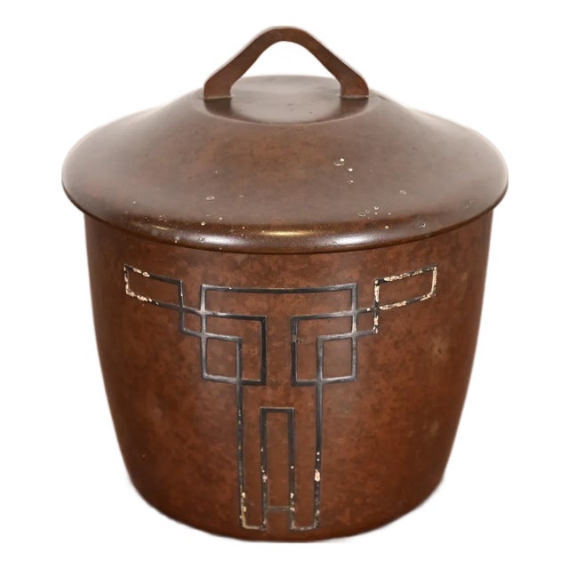 Heintz Arts & Crafts Sterling Silver on Bronze Humidor For Sale