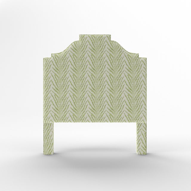 Elevate your bedroom with this luxurious upholstered bed, available exclusively on Chairish. Expertly crafted in the USA...