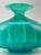 Turquoise and Green Striped Glass Squat Bottle Vase from Mdina, Malta, 1970s For Sale - Image 4 of 10