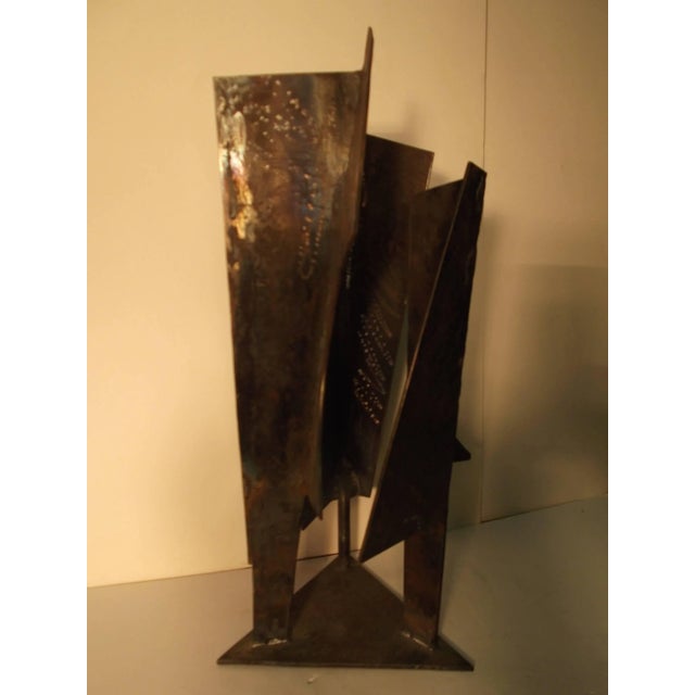 Late 20th Century 1994 Triad VI Abstract Modern Art Iron Sculpture by Jay McVicker For Sale - Image 5 of 11