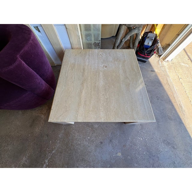 Angelo Mangiarotti 1970s Italian Modern Travertine Cocktail Table For Sale - Image 4 of 14