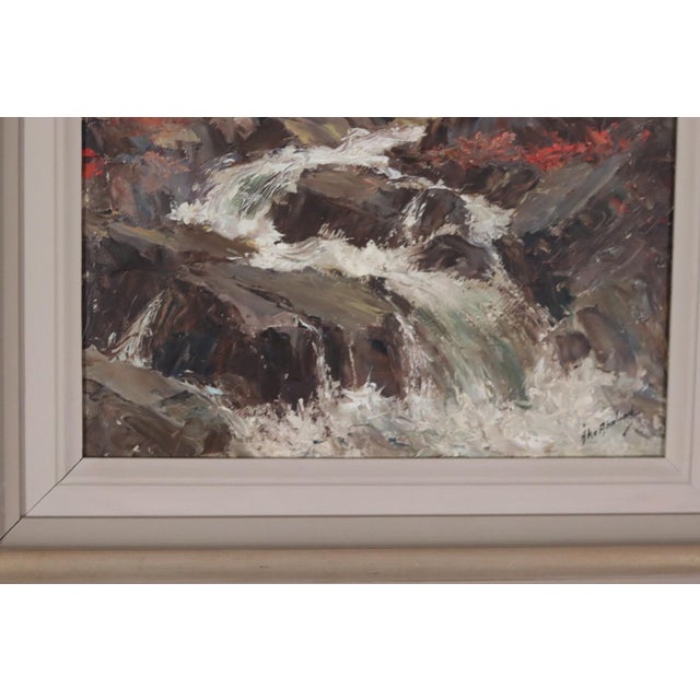 Åke Ahmlund, Landscape with Waterfall, 1960s, Oil on Panel, Framed For Sale - Image 10 of 15