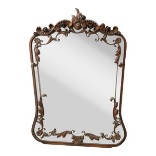 Italian Wrougt Iron Neo Baroque Mirror Italy Mid 20th Century For Sale