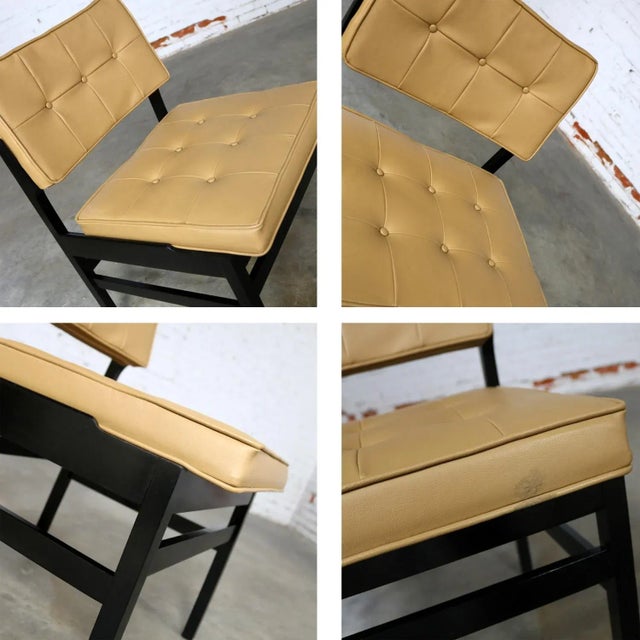 Hibriten Blackened Wood and Faux Leather Mid-Century Modern Chairs - a Pair For Sale - Image 11 of 13