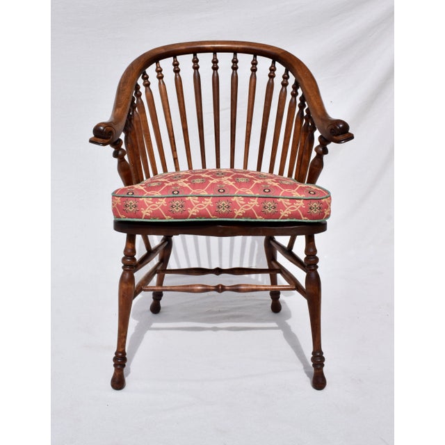 19th C. Windsor Style Accent Chair With Dolphin Head Arms For Sale - Image 13 of 13