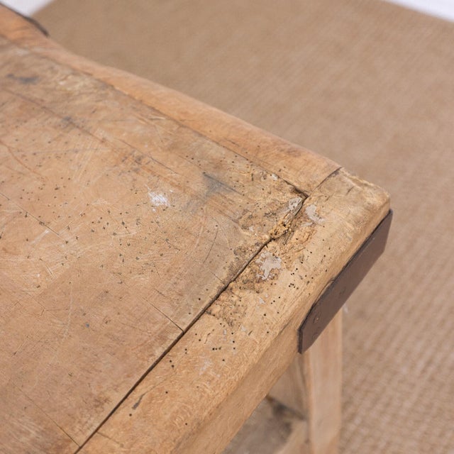 19th Century 19th Century Industrial English Butcher Block Table For Sale - Image 5 of 9