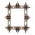 Antique 1900s Large Geometric Decorated Folk Art Wood Picture Frame - Adirondack Eastlake Style W/ Gold Painted Arrow Motif - 24.5" X 23.75" For Sale