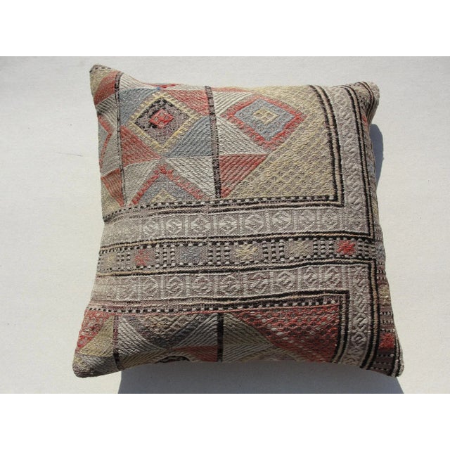 Turkish Kilim Rug Pillow For Sale - Image 3 of 11