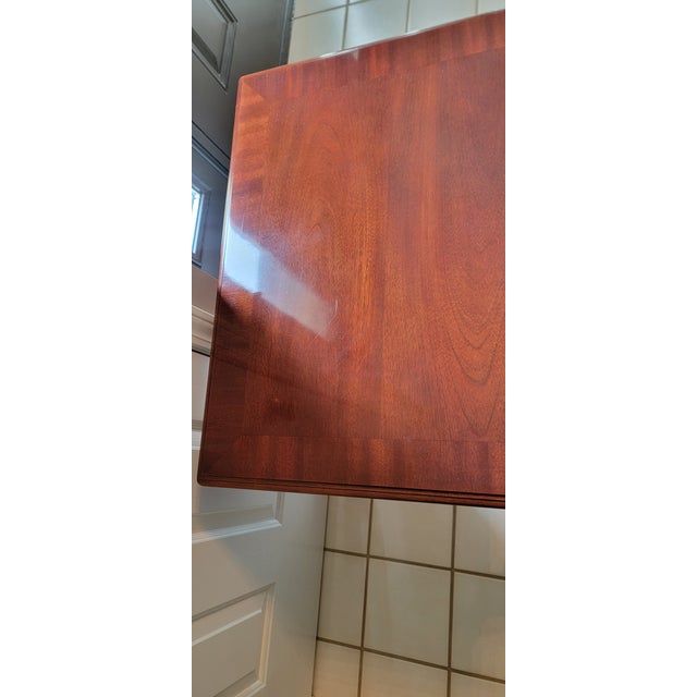 1980s Ethan Allen Chippendale Style Ball and Claw Foot Cherry Side Table For Sale - Image 14 of 15