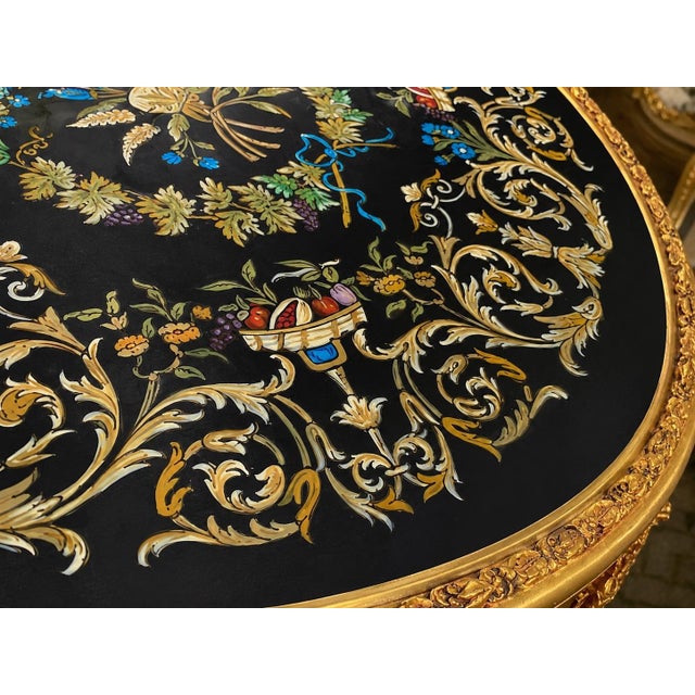 1980s Italian Artisan Baroque Gold Beech Floral Center Table For Sale - Image 15 of 18