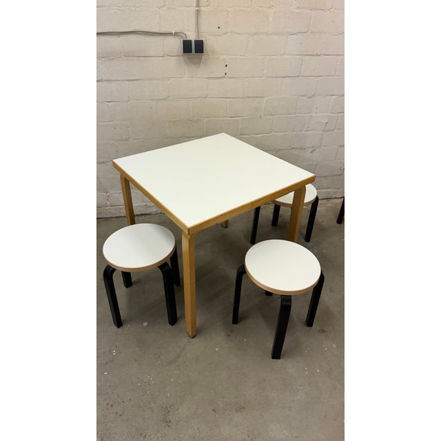 Wood 81C Table and Stools by Alvar Aalto for Artek, 2010, Set of 4 For Sale - Image 7 of 15