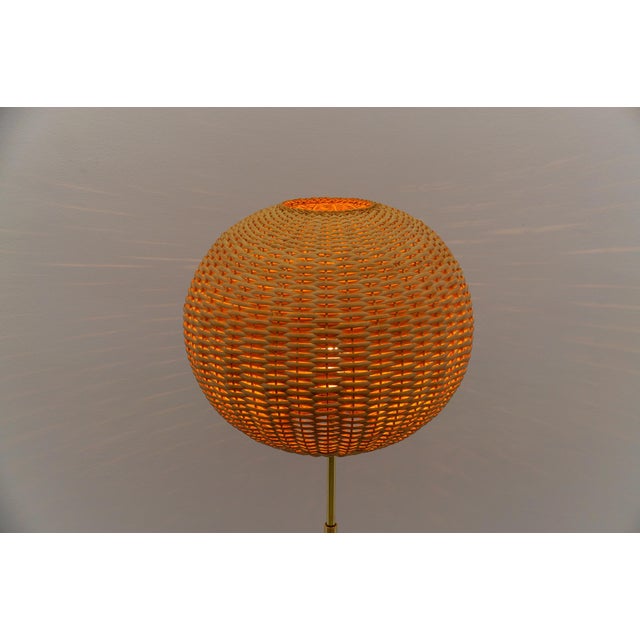 Mid-Century Modern Floor Lamp in Brass and Teak from Temde, 1960s For Sale - Image 9 of 15