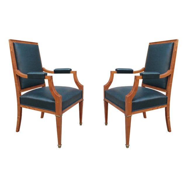1930s Pair of De Coene Frères Art Deco Armchairs For Sale