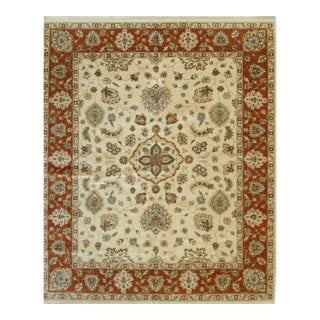 Exquisite Agra Multicolor Hand-Knotted Wool Rug Carpet, Mughal Design For Sale