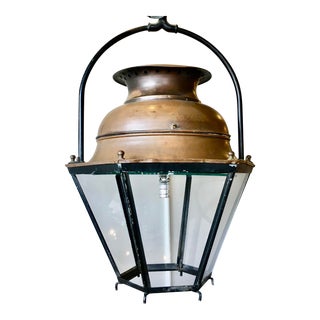 Large Early 20th C. Copper Porch/Foyer Light For Sale