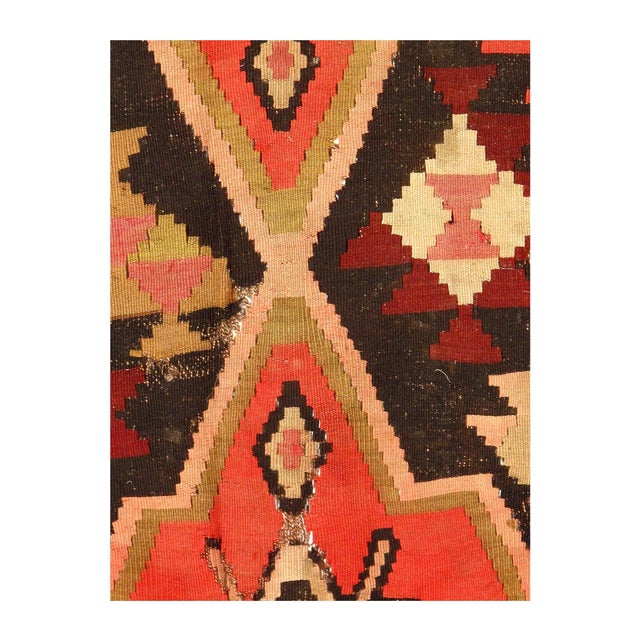 Vintage Kilim rug. Hand knotted. 100% Lamb’s wool and lamb’s wool pile. Flat weave. This collection complements any room...
