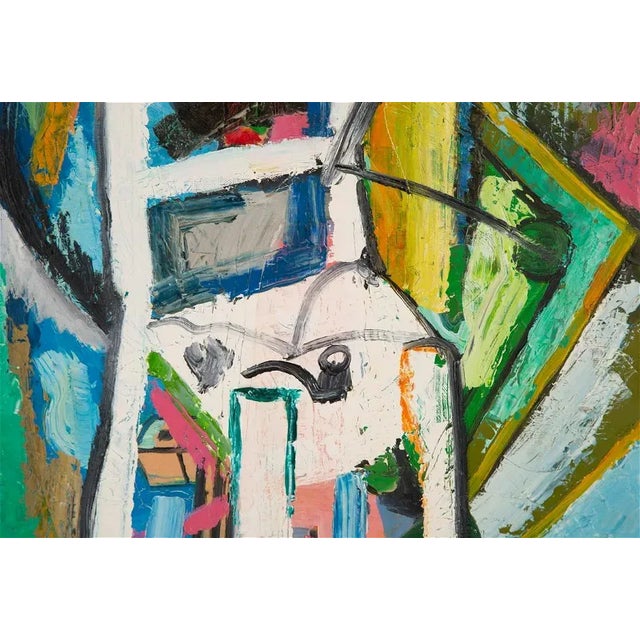 ‘Chair’ Abstract Impasto Oil on Canvas by Minglei Wang (China) For Sale - Image 4 of 10