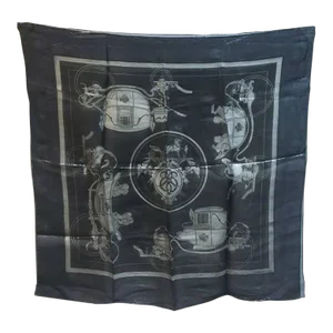 Hermes Navy Blue Silk Shimmering Sheer Lurex Small Scarf Handkercheif