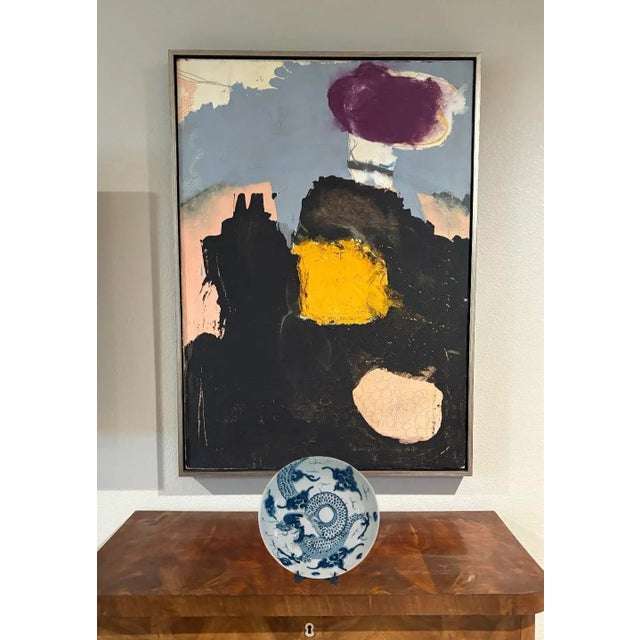 Antique porcelain blue and white porcelain dish with a 10.5” diameter. Featuring a dragon design with deep royal blue and...