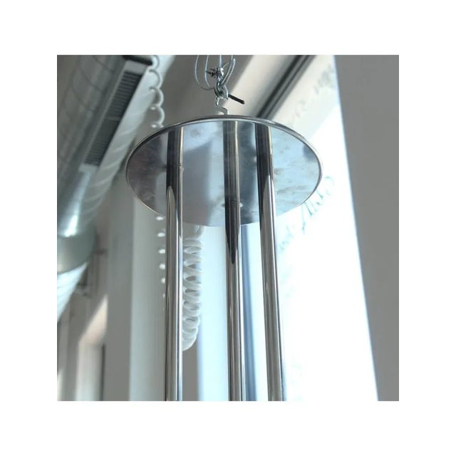 3-Light Chandelier in Glass and Stainless Steel from Lamperti, 1970s For Sale - Image 6 of 16