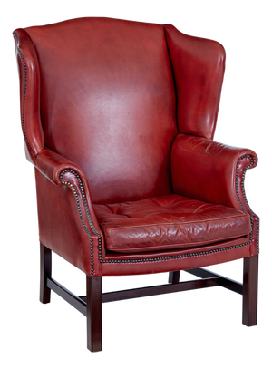 Vintage Wingback Chair in Leather, 1950