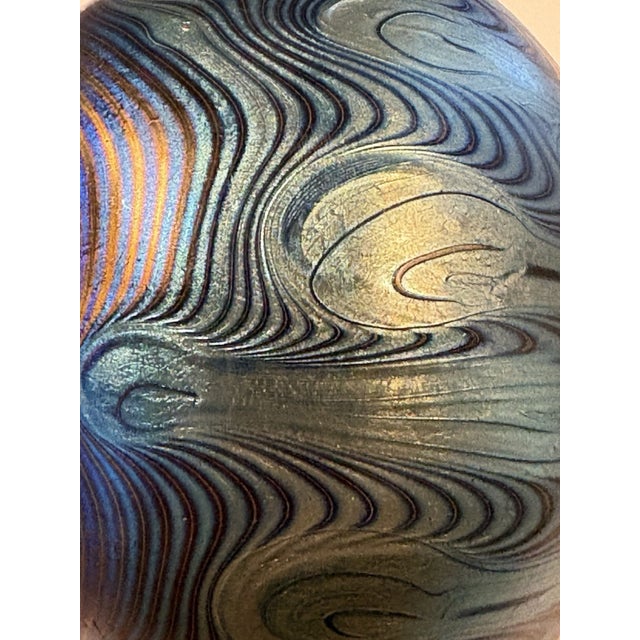Tiffany Blue Antique Loetz Art Nouveau Phänomen Genre 8060 Rubin Iridescent Glass Vase C1900 For Sale - Image 8 of 10