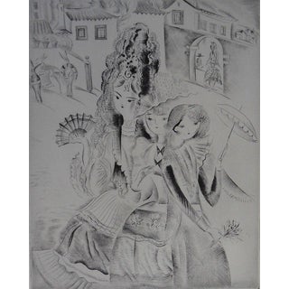 Mily Possoz, Jeune fille coquette, Etching For Sale