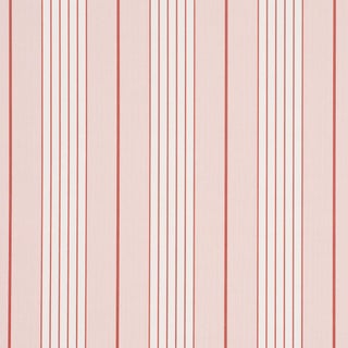 Schumacher Audrey Stripe Wallcovering In Pink For Sale