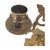 Art Nouveau Gilt Metal Three Light Candelabrum With Leaf and Vine Base 8.5" For Sale - Image 10 of 12