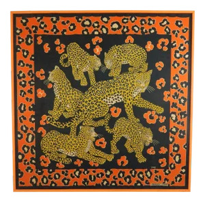 Blocked Cotton Batik Textile Art - Leopards