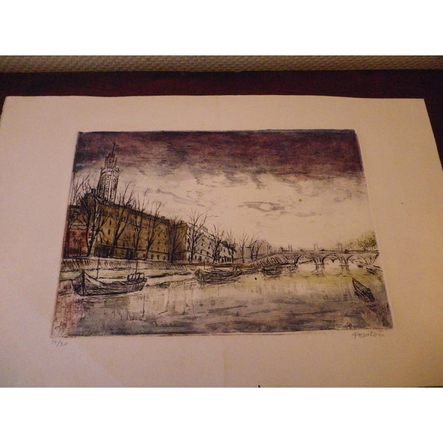 Elie Pesatori, Urban Landscape, Etching For Sale - Image 12 of 18