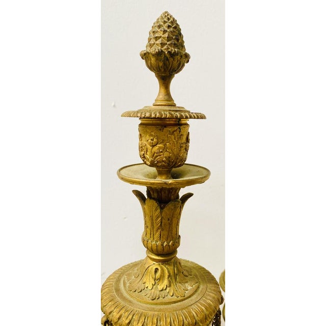 Gilt and Chased Bronze Candlestick, 1800s For Sale - Image 3 of 13