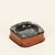 French Leather and Cut Crystal Ashtray attributed to Jacques Adnet, 1960s For Sale - Image 11 of 18
