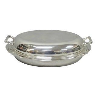 Vintage Towle 4046 Silver Plated Oval Covered Vegetable Serving Dish Platter For Sale