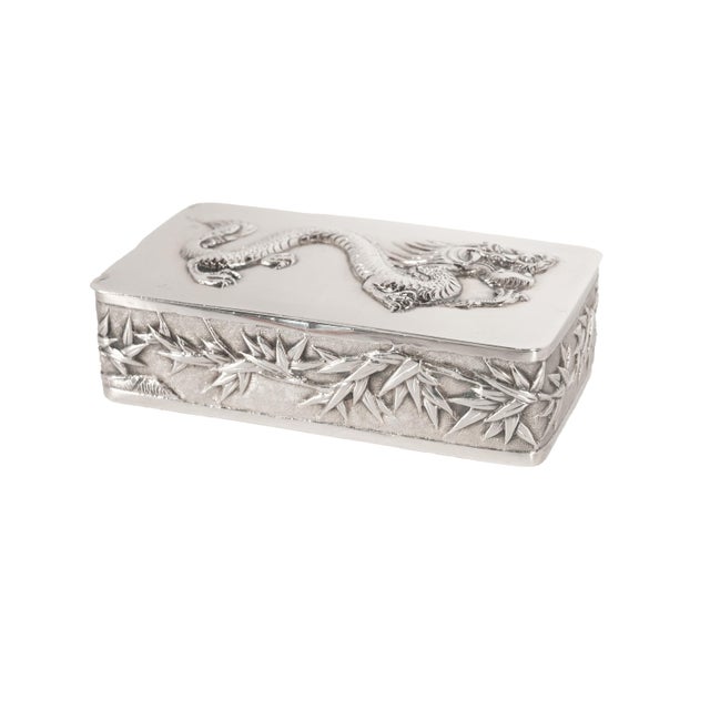 Antique Chinese Qing Dynasty Export Silver Gilt Dragon Snuff Box Wang ...