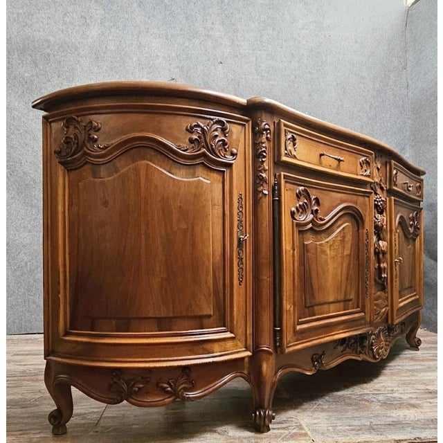 Wood Louis XV Style Richly Carved Buffet For Sale - Image 7 of 13