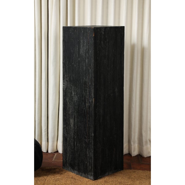 Vintage 20th Century Blackened Oak Pedestal For Sale - Image 13 of 14